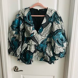African print peplum top